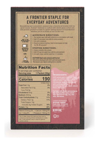 Kodiak Cakes Avena C/proteína Apple Cinnamon C/6 300gr