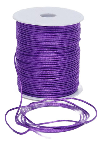 Hilo Cordón Cola De Ratón Rayon Color Morado 1mm 80 Mtrs
