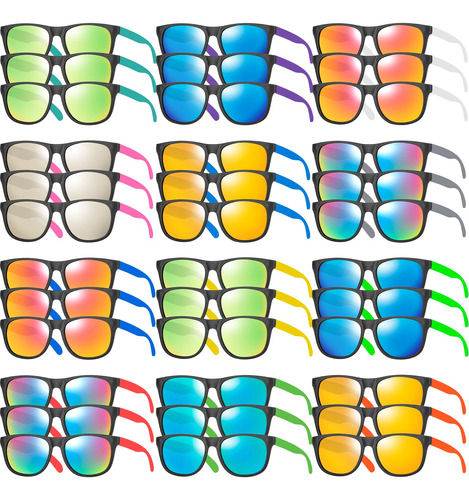 Paquete De 36 Lentes De Sol De Neon De 12 Colores Para Ninos