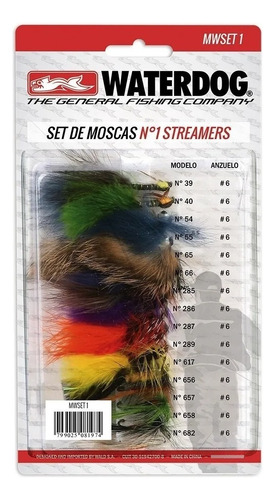 Kit 15 Moscas Fly Waterdog Premium Truchas Streamers N°6