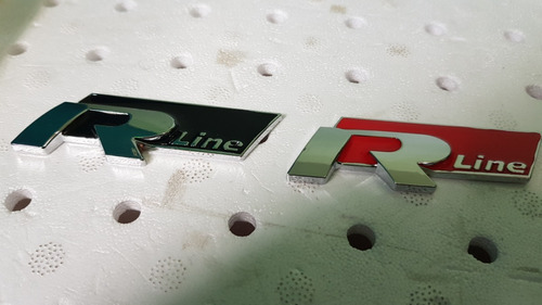 Emblema R Line Volkswagen Rojo Y Negroenvio