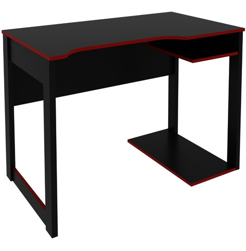 Mesa Escritorio Para Pc Gamer 105 Cm Largo - 4161 Color Negro/rojo