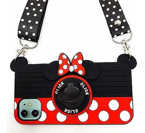 Estuche Para iPhone 11 Pro Max Minnie Mouse 3d Soporte Niña