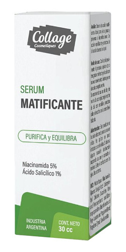 Serum Matificante Niacinamida 5% Salicilico 1% 30cc Collage