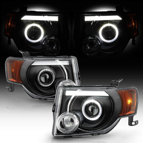 Acanii - Para Ford Escape Suv 2008-2012 Carcasa Negra Led Tu