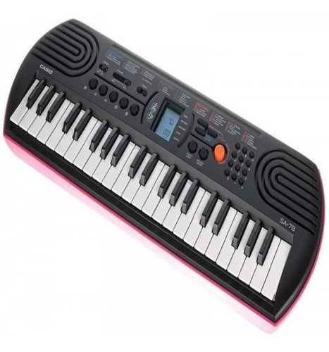 Imagem 4 de 11 de Teclado musical Casio Mini SA-78 44 teclas preto/rosa