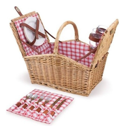 Picnic Time Piccadilly Willow Cesta De Picnic Para Dos Pers