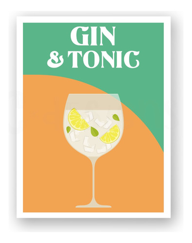 Poster Imprimible Gin Tonic Cocktail Poster Digital Deco