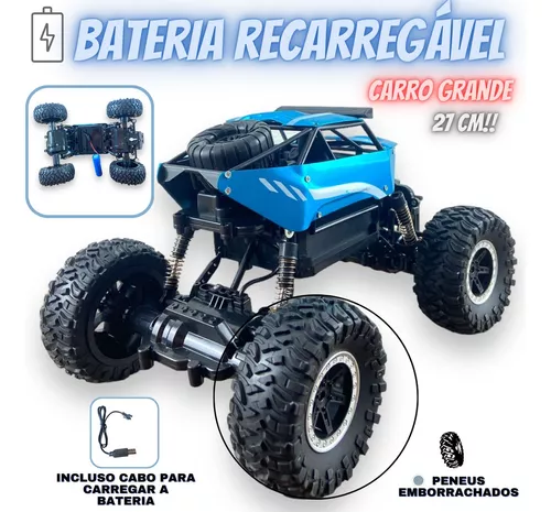 Carro Controle Remoto 4X4 Monster Stell Cavalay- Wellmix - Vermelho -  Vermelho