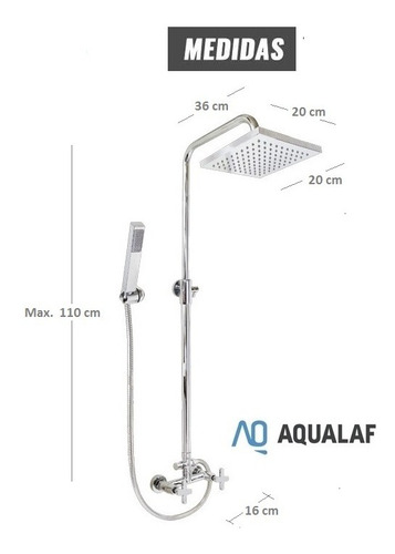 Imagen 2 de 9 de Griferia Ducha Aqualaf 16050 Mailen Columna Exterior