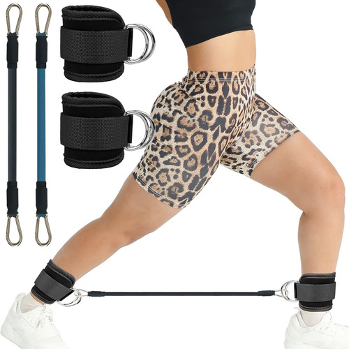 4 Pcs Home Workout Ankle Strap With Resistance Bands For