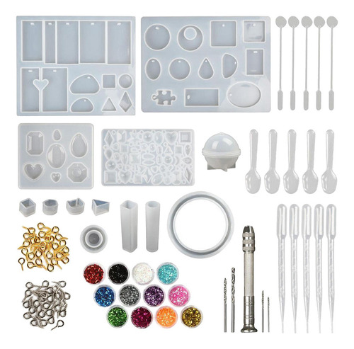 142x Molde De Resina Kit De Silicona Colgante Pulsera Molde