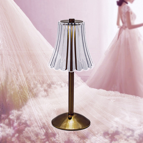 Q 2pcs Lámpara De Mesa Decorativa De Cristal Led 800mah