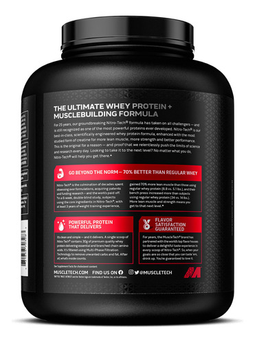 Muscletech Nitro Tech Whey Protein Proteina X 4 Lb