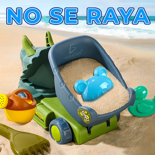 Set Juguetes Playa Arena Dino Camión Pala Rastrillo Moldes