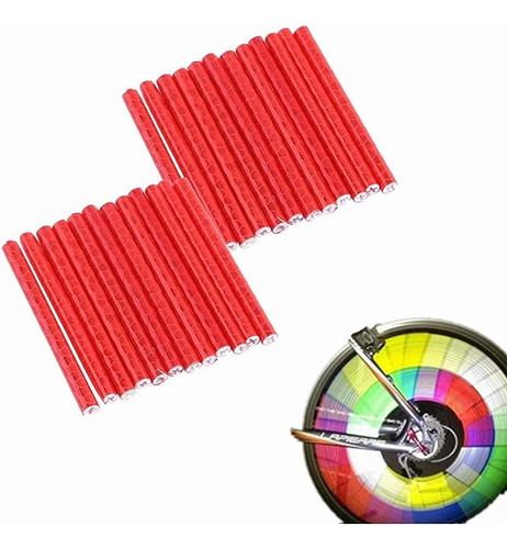 2sets 24pcs Bicycle Wheel Spoke Reflector Monte Clips Tiras