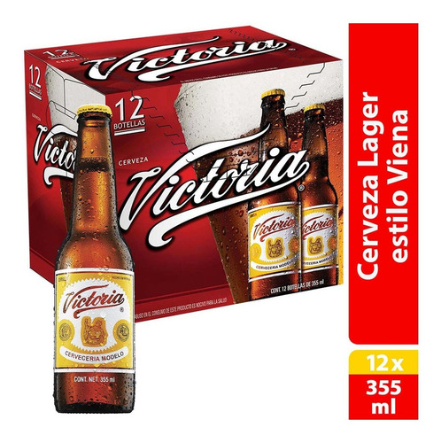 Cerveza Victoria 12 Pack Botellas 355ml