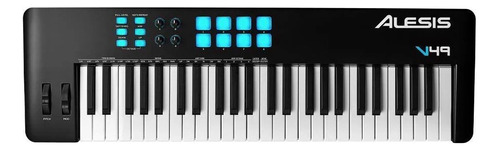 Teclado MIDI Alesis V49ii con controlador DAW compacto de 49 teclas, color negro