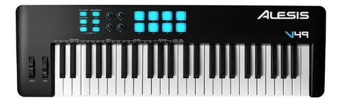 comprar Teclado Midi Controlador Daw Compacto Alesis 49 Teclas V49ii Cor Preto