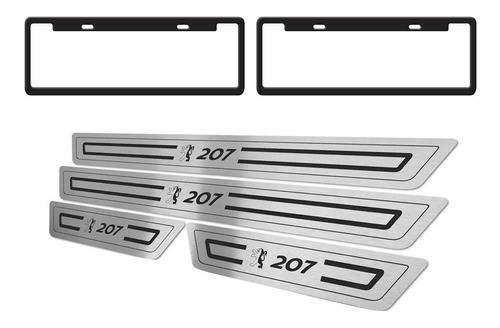  Cubre Zocalos P/ Peugeot 207 + Cubre Patente