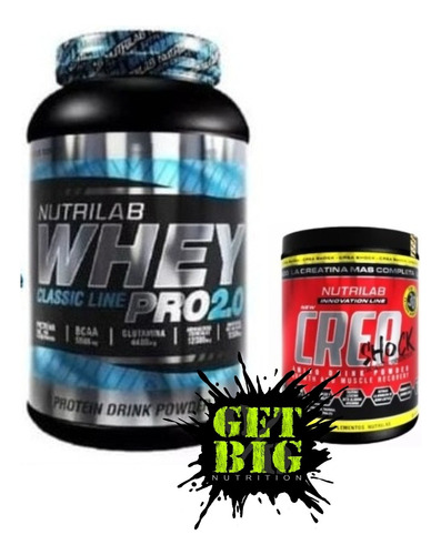 Nutrilab Combo!! Whey Pro X1kg + Creashock X 300grs!!