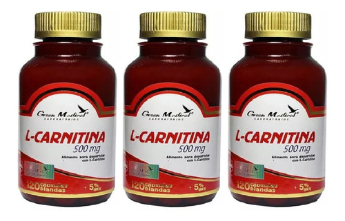L- Carnitina Pura Gm 3 Frascos 270 Capsulas. Fitness Gym