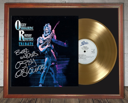 Ozzy Osbourne Tribute Tapa Lp Firmada Disco Oro Randy Rhoads