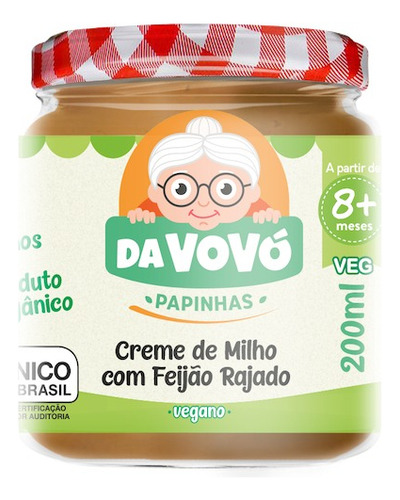Papinha 8+veg Creme De Milho Com Feijão Rajado Da Vovó