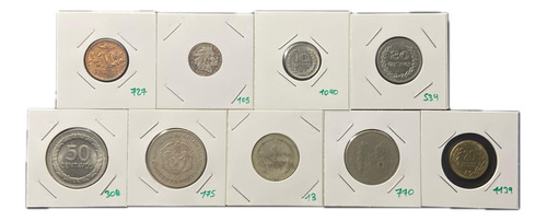 Colección 9 Monedas Pesos Y Centavos Antiguas Colombia