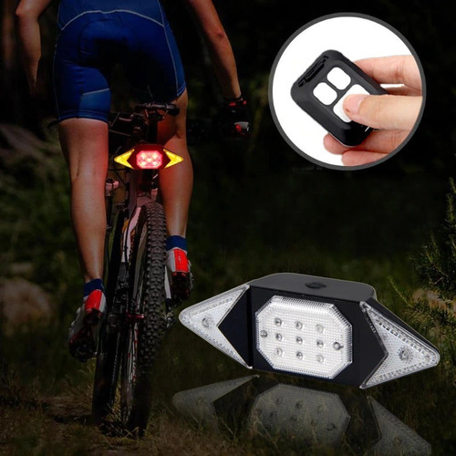 Imagen 10 de 10 de Luz Direccional Control Led Inalámbrico Bicicleta Usb Gratis
