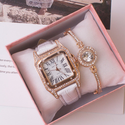 Reloj Pulsera Set Strass Cuarzo Romano Regalo