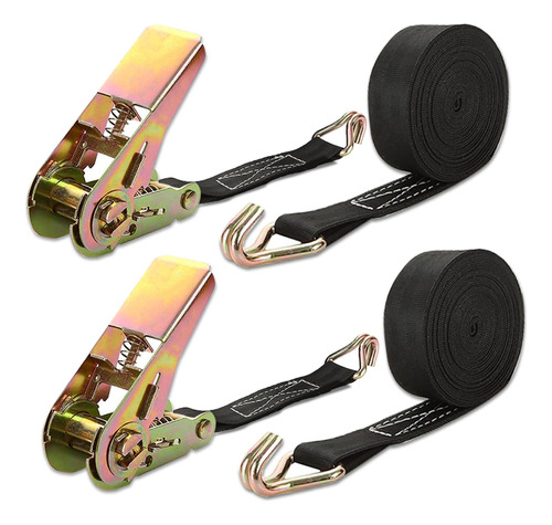 2 Pcs 1 Inch Ratchet Straps Heavy Duty, 20ft Tie Down Straps