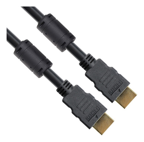Imagen 2 de 10 de Cable Hdmi 20 Metros Full Hd 4k Doble Filtro V1.4 Dorado Led