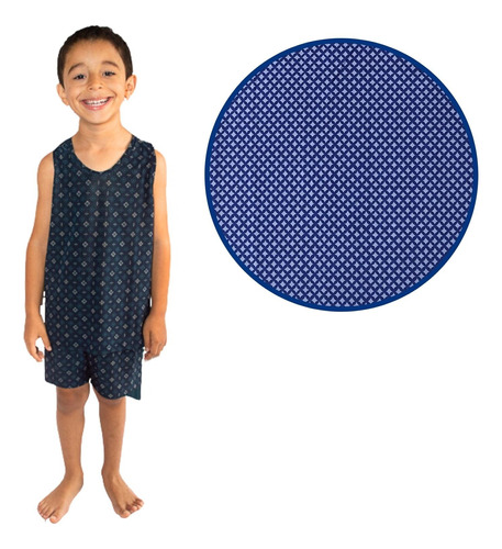 Pijama Regata Short Liganete Masculino Menino Infantil Verão