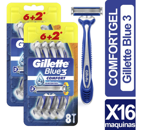 Maquina Afeitar Gillette Blue3 Pack 16 Unidades