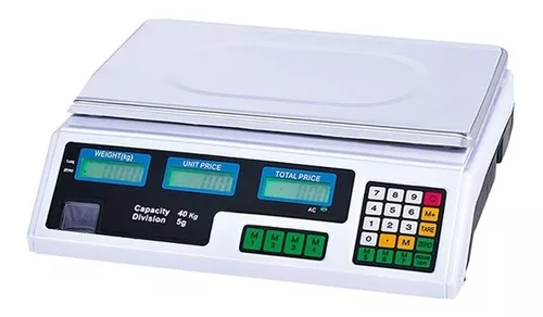 Bascula Electronica Peso Digital De Hasta 40kg Blanca