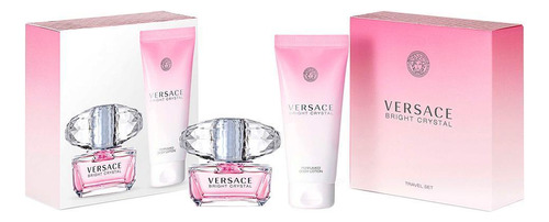 Kit Versace Bright Crystal Edt Perfume Fem 50ml E Loção Corp