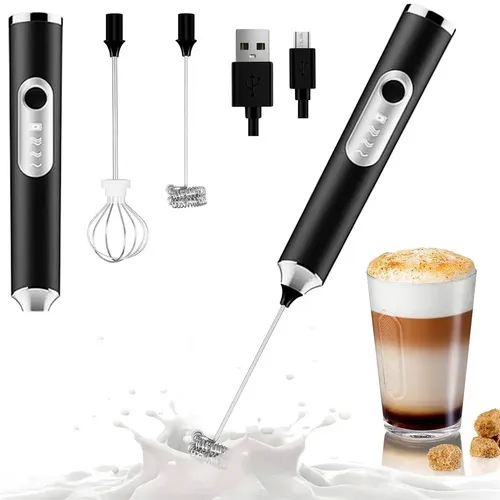 Frustino Elettrico Portatile Per Latte, Caffè, Uova - Milk Frother Handheld, A Batteria - Foto 3