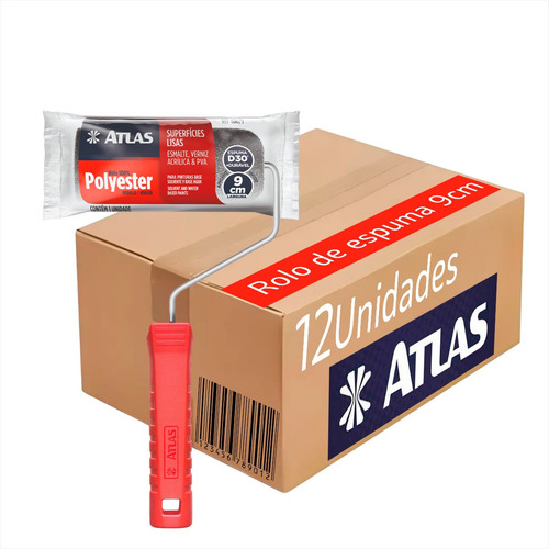 Rolo 9cm Para Pintura Em Superfícies Lisas - Kit 12 Unidades