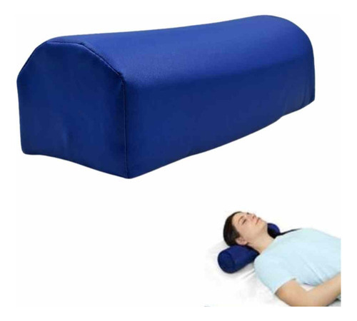 Almohada Cojin Medio Cilindro Terapeutica Descanso Cuña Color Azul