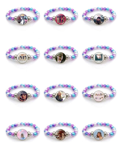 12 Pulseras Taylor Swift, Pulseras Con Cuentas