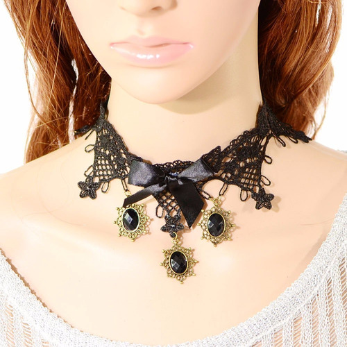 Collar Choker Gargantilla Mujer Pendant Encaje Gótico Clasic