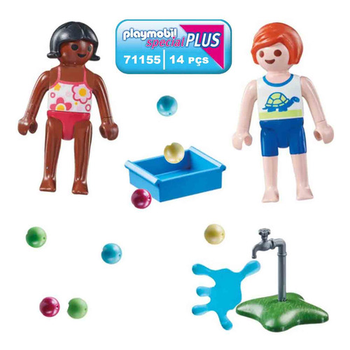 Playmobil Bonecos Crianças Com Balões De Água - Sunny 71166