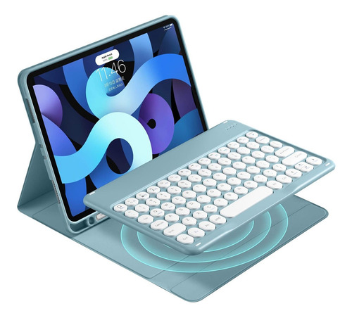 Estuche Redonda Teclado Para iPad Air 10.9 Tipo Libro