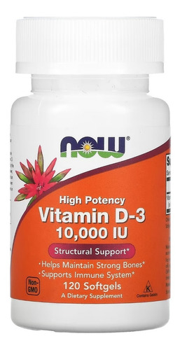Now Vitamina D3 10000 Ui X 120 Softgels Sistema Inmunológico