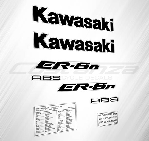 Calcos Kawasaki Er6n Er 6n Año 09/11 Colores Diseño Original