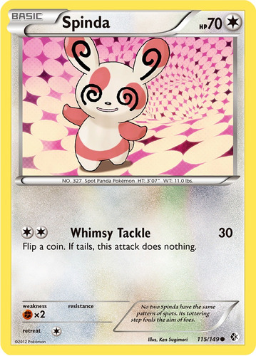 Cartas Pokemon B&w Boundaries Crossed Spinda 115/149