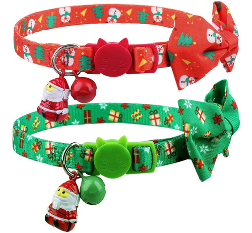  Christmas Cat Collar With Santa Claus Bell  Pack Cute ...