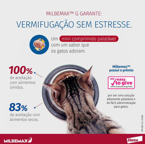 Vermífugo Para Gatos Elanco Milbemax 2 Kg À 8 Kg 2 Comp