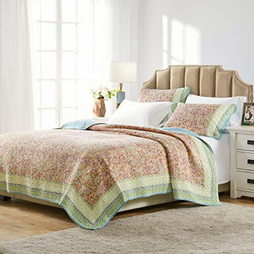 Barefoot Bungalow Gl-1610gmsq Palisades Pastel Quilt Set,